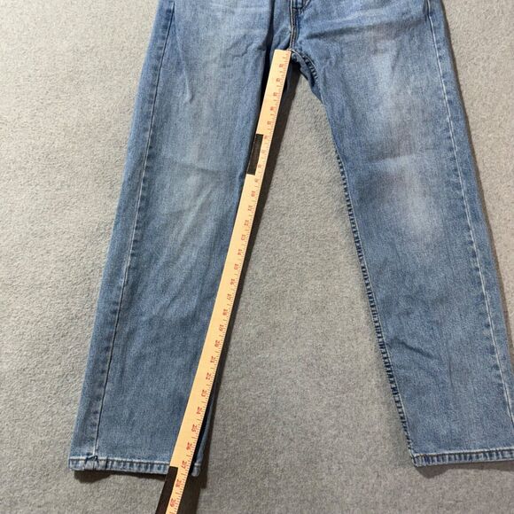 Levis Jeans Mens 505 34x30 Blue Straight American Workwear Solid Mid Rise - Picture 6 of 10